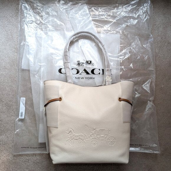 NWT COACH Andy Tote with Horse and Carriage (Color: Chalk Multi) - Picture 9 of 11